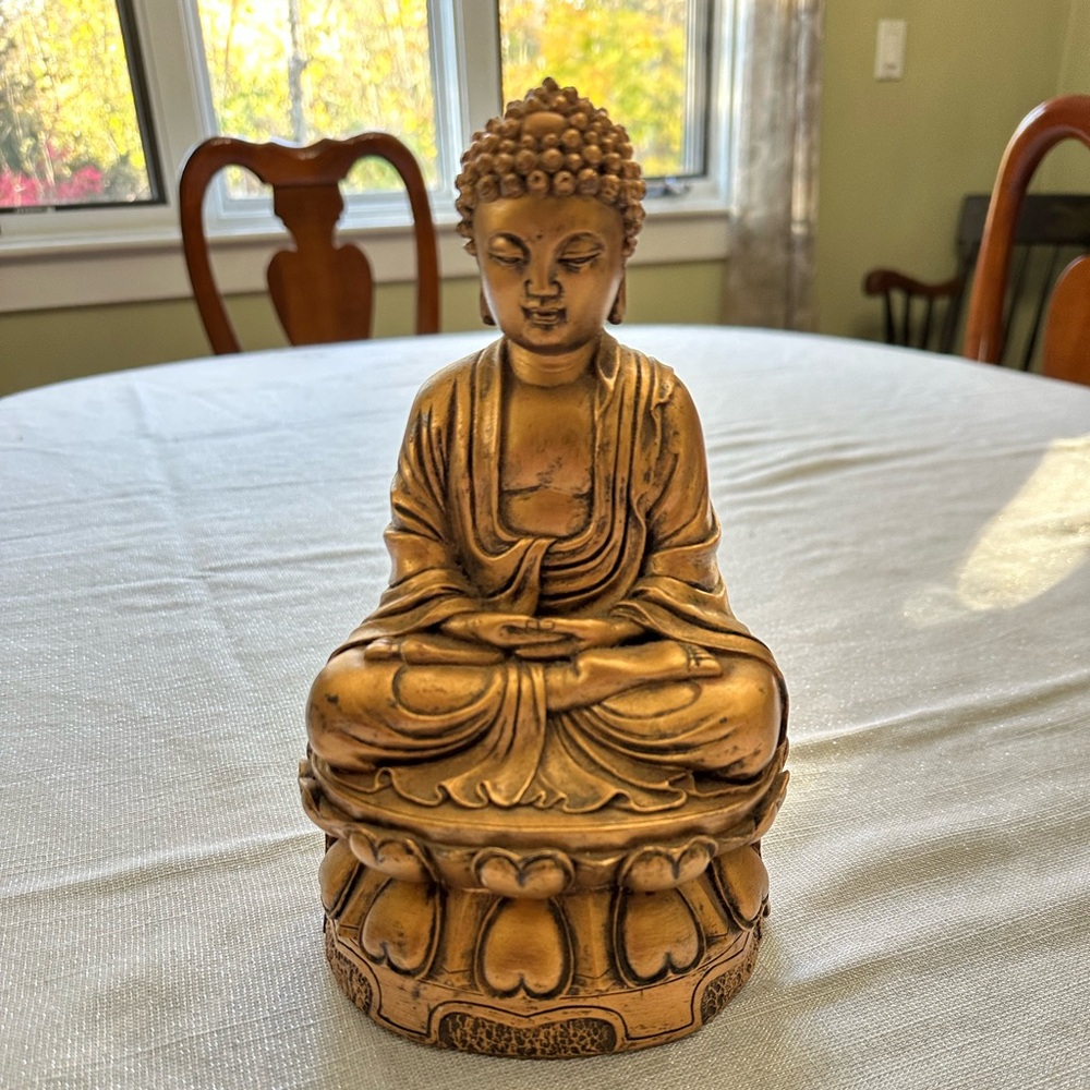 Vintage Buddha Gold/Brass Finished Resin